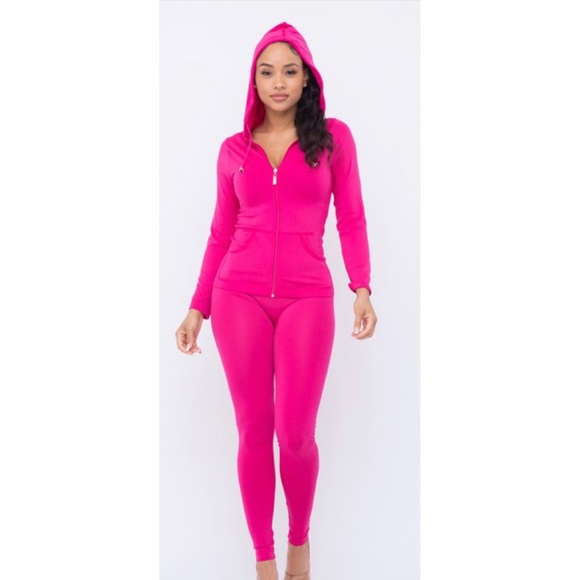 Hot Pink Seamless Legging Set - Picture 2 of 3